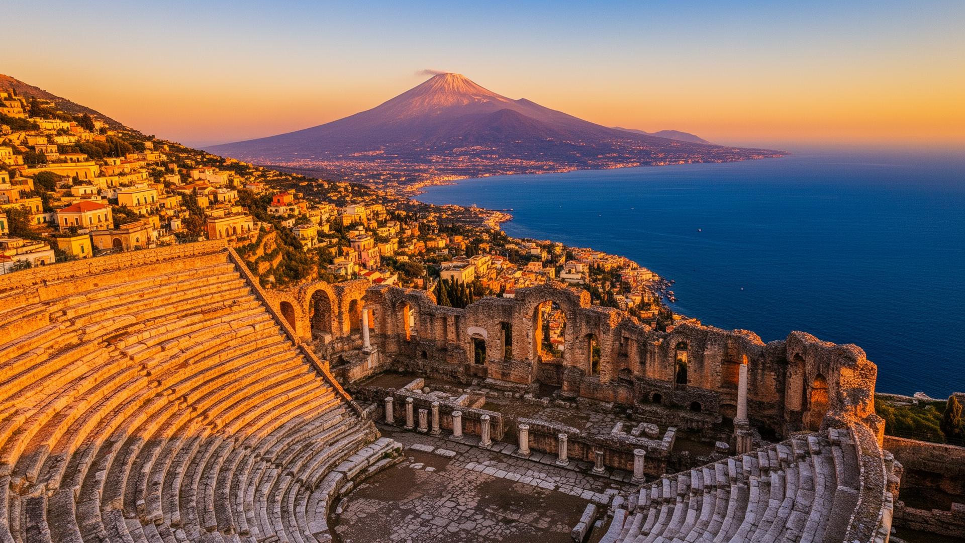 Panorama di Taormina dalla terrazza